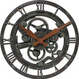 FirsTime & Co. Oxidized Gears Wall Clock, 15", Metallic Teal! Clock is lightweight plastic made to look like metal