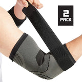 Bodyprox Elbow Compression Sleeves with Support Strap, size Large
