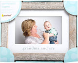 Pearhead Grandma & Me Keepsake Rustic Picture Frame, New Grandpa Gifts from Baby, Distressed