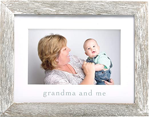 Pearhead Grandma & Me Keepsake Rustic Picture Frame, New Grandpa Gifts from Baby, Distressed