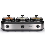 TRU Triple Slow Cooker, serve 3 different dishes at once with independent heat controls