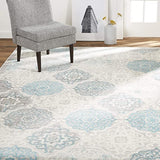 Home Dynamix Boho Andorra Transitional Damask Area , Grey-Blue, 6'6"x9'6" Retails $190+