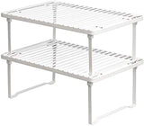New Amazon Basics Metal Stackable Kitchen Storage Shelves - White! Set of 2 metal wire racks for kitchen and cabinet organization