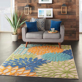 Amazing Nourison Aloha Indoor/Outdoor Floral Natural 3'6" x 5'6" Area Rug! Retails $179 W/Tax!