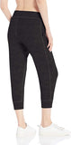 New Amazon Essentials Women's Brushed Tech Stretch Crop Jogger Pant in Black Spacedye, sz S!