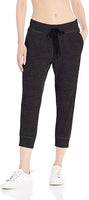 New Amazon Essentials Women's Brushed Tech Stretch Crop Jogger Pant in Black Spacedye, sz S!