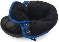 New Kids Amoji Waterproof Winter Boots, Blue/Black! Easy-slip on design! Sz 5 Big Kid