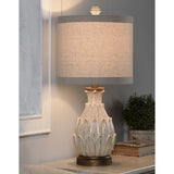 New in box! Ericka Mini Ardichoke 24''Distressed off White/Light Beige Bedside Table Lamp! Retails $160+