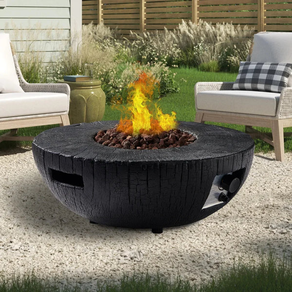 Aieshia 10'' H x 28'' W Wood Propane Outdoor Fire Pit, Retails $790 w/tax