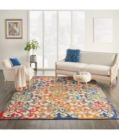 Amazing Nourison Aloha ALH21 Multicolour Easy-Care Indoor-Outdoor Rug, 5Ft 3 Inch X 7 Ft 5 Inch! Retails $175+