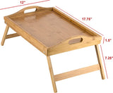 New Home-it Bed Tray Table with Folding Legs, and Breakfast Tray Bamboo Bed Table and Bed Tray with Legs