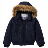 New Nordstroms Navy Blue Ben Sherman Kids Boys Parka Winter Jacket, removable fur trim, Sz 10/12! Retails $170+
