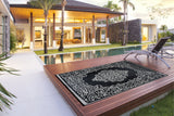 New Large 8Ft x 10Ft Stain & Fade Resistant Black & White Medallion Indoor/Outdoor Beverly Rugs Area Rug! Retails $310+