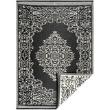 New Large 8Ft x 10Ft Stain & Fade Resistant Black & White Medallion Indoor/Outdoor Beverly Rugs Area Rug! Retails $310+
