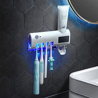 New in box! BITUBITU UV Toothbrush Sterilizer Rechargeable Solar Power UV Toothbrush Holder Wall Mounted Toothbrush Disinfector with Automatic Toothpaste Dispenser