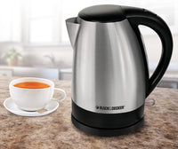 New BLACK+DECKER Electric Kettle, Brushed Stainless Steel Tea Kettle, Silver