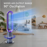 New HealSmart 32-inch Space Heater Bladeless Tower Fan, Heater & Fan Combo, 9H Timer 10 Speeds with Remote Control, Air Circulator Fan for Home Air Conditioner, Purple, Retails $247+