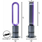 New HealSmart 32-inch Space Heater Bladeless Tower Fan, Heater & Fan Combo, 9H Timer 10 Speeds with Remote Control, Air Circulator Fan for Home Air Conditioner, Purple, Retails $247+