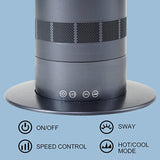 New HealSmart 32-inch Space Heater Bladeless Tower Fan, Heater & Fan Combo, 9H Timer 10 Speeds with Remote Control, Air Circulator Fan for Home Air Conditioner, Purple, Retails $247+