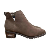New Women's Brown Sawyer Suede Waterproof Block Heel Side Zip Sz 12 Boots/Booties, Retails $170+