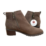 New Women's Brown Sawyer Suede Waterproof Block Heel Side Zip Sz 12 Boots/Booties, Retails $170+