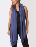Women's Elegant 100% Viscose All Season Blue Pashmina Wrap! 27x67!