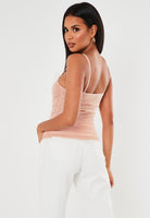 Nordstrom's Item! Women's Elodie Cami Rouched Mesh Bodysuit in Blush Mauve, Sz M!