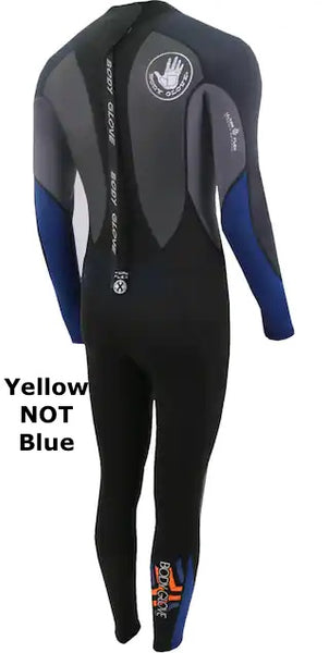 New Body Glove Elite Men's Neoprene Long Wetsuit, Black & Yellow NOT Blue, Sz M/L! Retails $160+