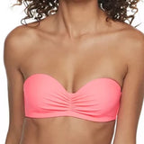 New with tags! Breaking Waves Bikini includes Bust Enhancer Bandeau Swim Bra with removable halter strap & side tie low rise bottoms, Bright Coral, Sz S! Much brighter than main pic as shown in other pics BRIGHT CORAL!! INCLUDES 2 PIECES