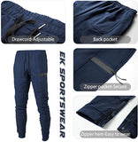 New BROKIG Mens Sidelock Gym Joggers Sweatpants Athletic Workout Track Pants, Navy! Sz 2X!