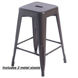 Brand new set of 2 Bronze Skelton Counter Stools, 24" Seat Height, Use Indoors or out! Retails $300+ for Set of 2!