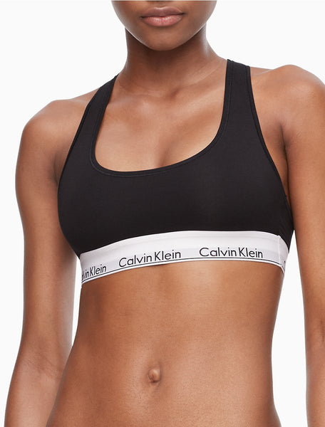 New with tags! Women's Calvin Klein Modern Cotton Unlined Racerback Bralette, Black, Sz XL!