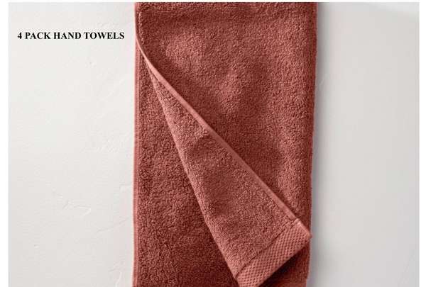 New Organic Hand Towels - Casaluna in Bronze Brown, 4 Pack! Retails $40US+