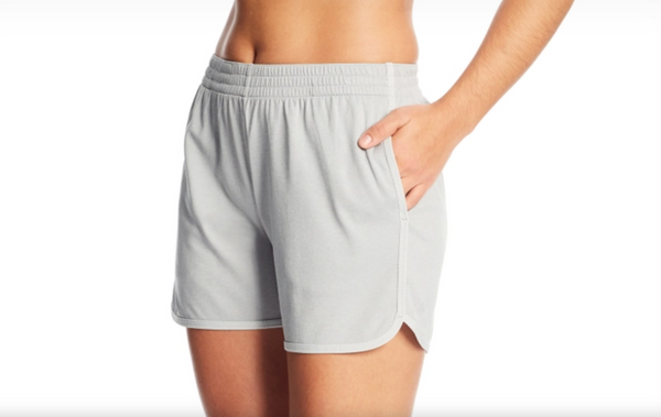 New Women's Champion C9 Sport Shorts, 5" in Light Grey Heather, Sz L!