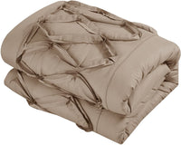 Bed in a Bag! Chic Home 8-Piece Ruth Ruffled Comforter Set, Queen, Taupe