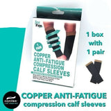 NEW TOTAL VISION COPPER ANTI-FATIGUE COMPRESSION CALF SLEEVES SZ L/XL BLACK