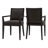 Wayfair Item! Ebern Designs Canepa Solid Wood Upholstered Arm Chairs (Set of 2), Brown - Retails $400+