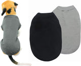 YAODHAOD Cotton Dog Clothes Solid Color Dog T-Shirts Clothes, Cotton Shirts Soft and Breathable, Dog Shirts Apparel Fit for Small Extra Small Medium Dog Cat 2pcs (M, Black+Grey)