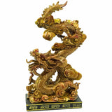 New Wayfair item! Arasch Feng Shui Chinese Daoism Imperial Nine Dragons Golden Dragon King, brings in the energy of wealth and prosperity!  Retails $86+
