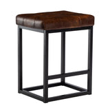 New in box! Duhome 24 Inch Faux leather Tufted Counter Stool Walnut with metal base!