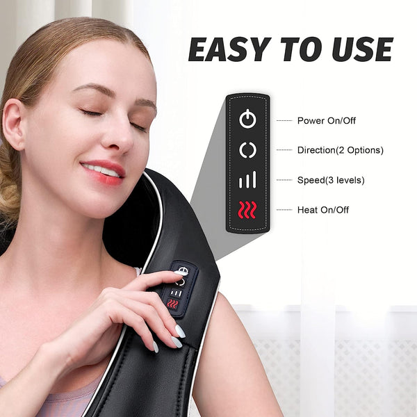 Neck Shoulder Back Massage Soothing Heat Shiatsu DNSLY Massager 3D