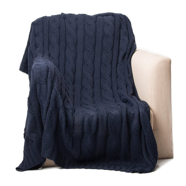 New Wayfair Item! Eastin Dual Cable Throw in Navy! Retails $72+ on Sale!