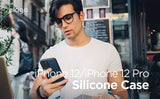 New elago Liquid Silicone Case Compatible with iPhone 12 and Compatible with iPhone 12 Pro 6.1 Inch, Black