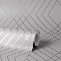 New 2 Rolls Fine Decor Shard Silver Trellis Wallpaper FD42603! Application Paste the paper