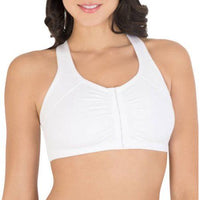 New Fruit of the Loom Women's Front Closure Racerback Cotton Bra, White, Sz 34! Great for Women & Teens