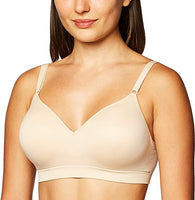 New Fruit of the Loom Womens Seamless Wire Free Lift Bra BEIGE, Sz 36D!