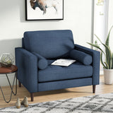 New in box! Wayfair Garren 39.8'' Wide Tufted Club Chair by Mercury Row in Navy Blue! Retails $470+