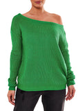 Missguided Knitted Off-Shoulder Sweater, Bright Green, SZ S/M!