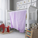 New 60"X80" XL PLUSH THROW BLANKET PURPLE/WHITE!! GREAT QUALITY!