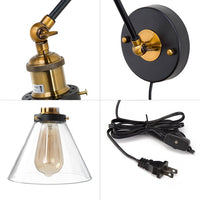 Ebern Designs 1-Light Swing Arm Lamp! Placed above a bedside table or next to a reading area, this wall lamp will illuminate your space beautifully. Retails $146+
